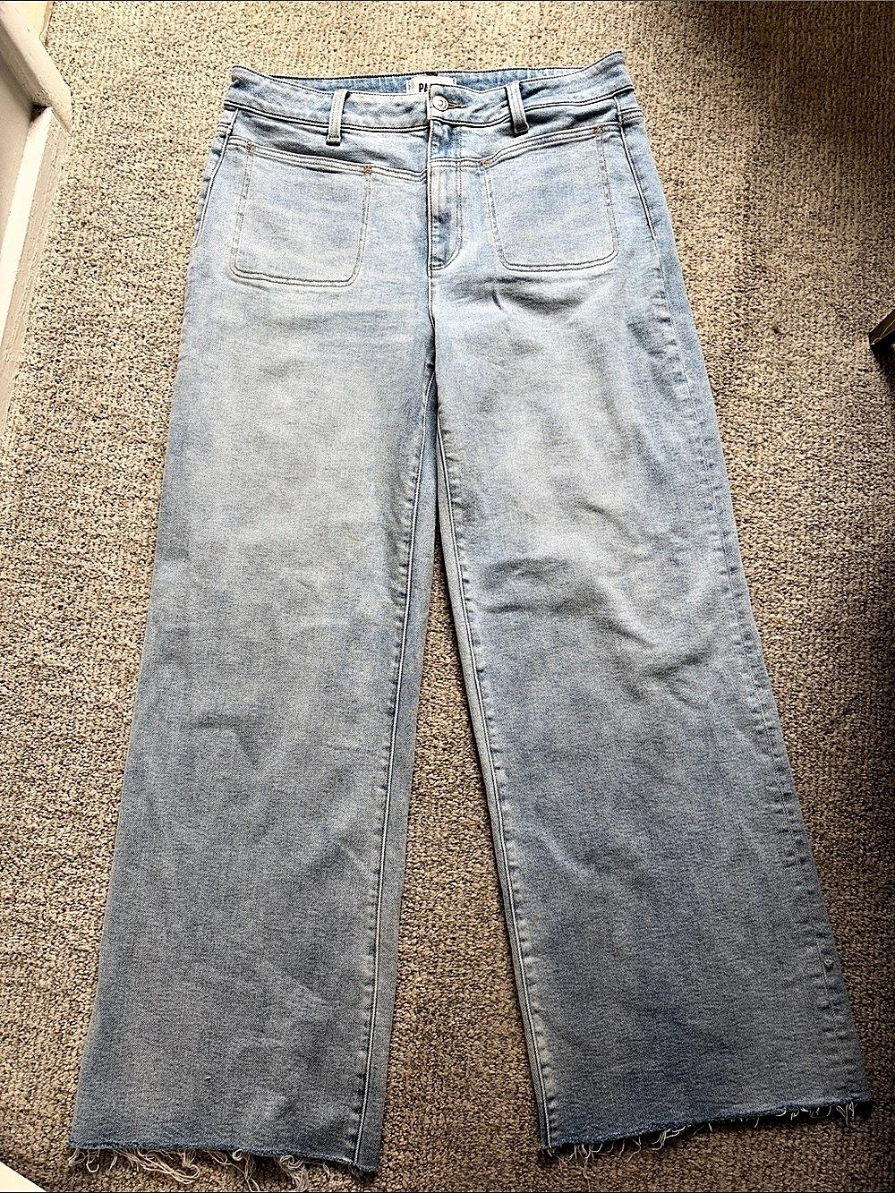 Paige Anessa 31" Wide Leg Jeans in Blue Waist 32